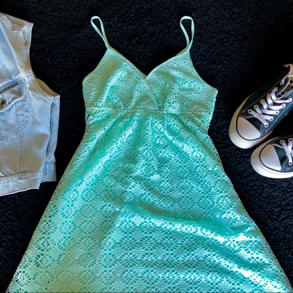 Express Mint Green Lace Dress